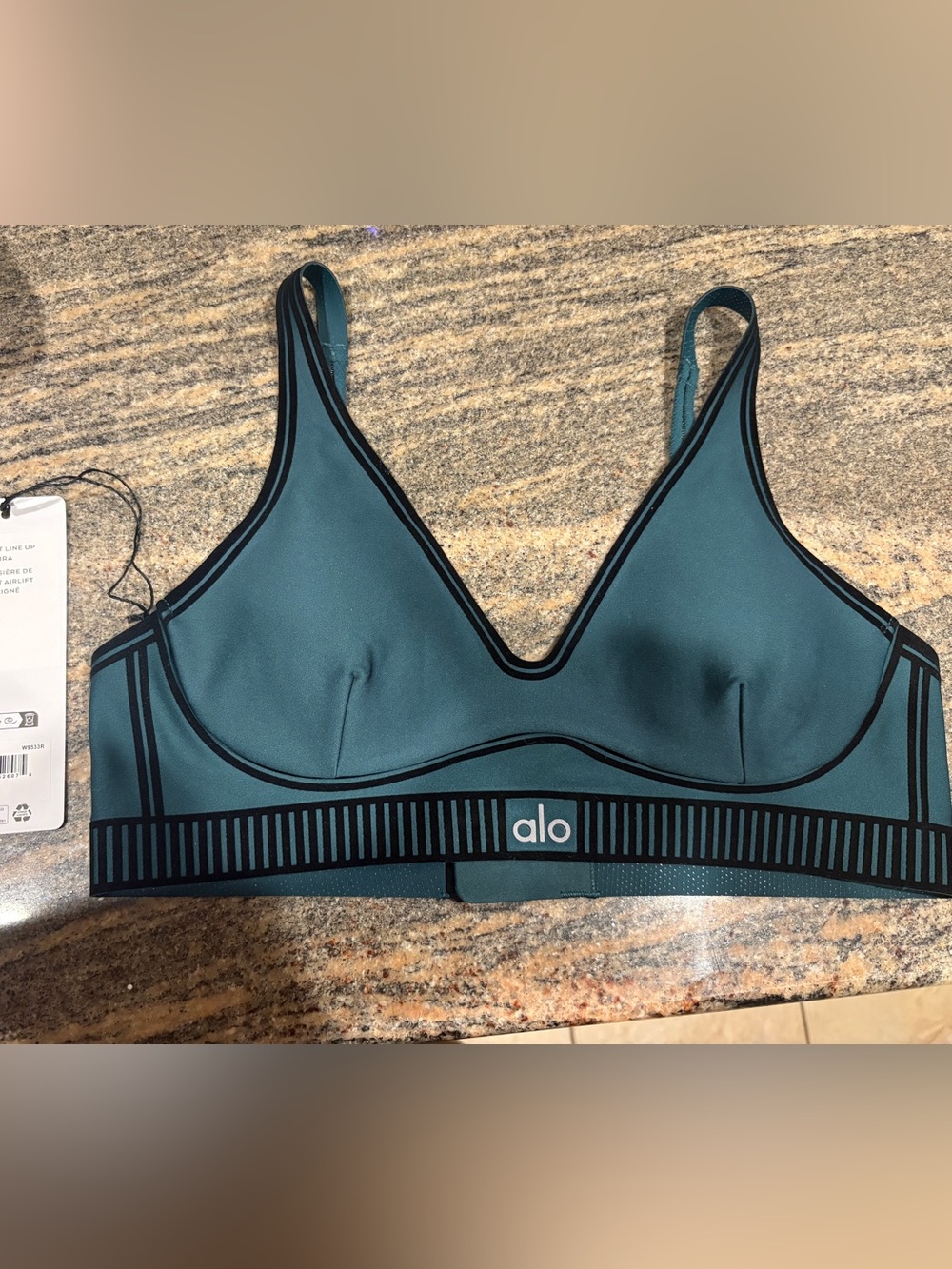 ALO Yoga charcoal green bralette
